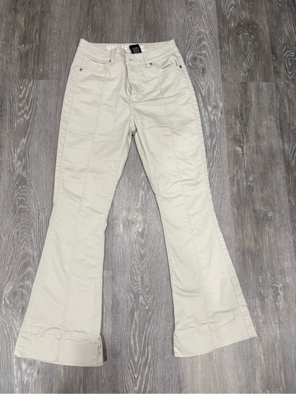 VIP Cream Wide Leg Jeans - Flare Style